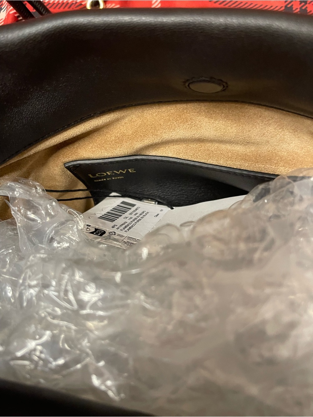 Loewe Black Leather flamenco Bucket Bag with Gold Logo - Picture 9 of 11